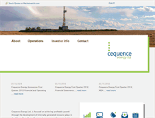 Tablet Screenshot of cequence-energy.com